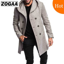 Load image into Gallery viewer, ZOGAA Fashion Mens Trench Coat Jacket Spring Autumn Mens Overcoats Casual Solid Color Woolen Trench Coat for Men Clothing 2019