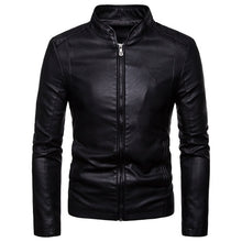 Load image into Gallery viewer, Men Leather Jackets Autumn New Men's Korean Style Slim Collar PU Leather Jacket