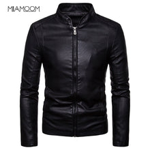 Load image into Gallery viewer, Men Leather Jackets Autumn New Men's Korean Style Slim Collar PU Leather Jacket